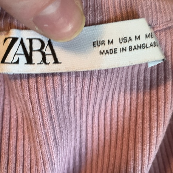 Zara Pink Ribbed Long Sleeve Top - Picture 7 of 9
